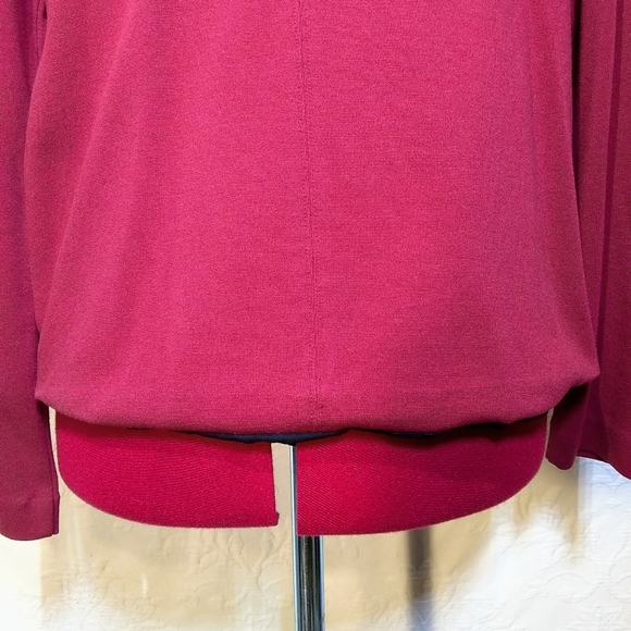 WD.NY Sz 8 Red Christmas Holiday Zip Up Rivet Stretch Blazer Jacket - Picture 8 of 9